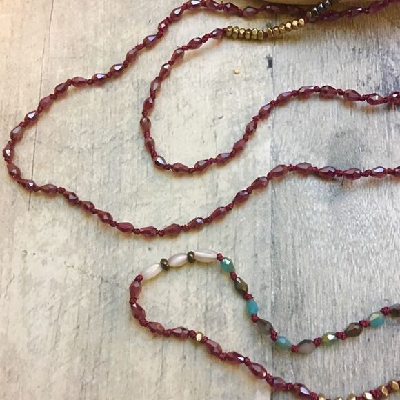 Long 60” multi color mix beads boho necklace - Picture 3 of 8